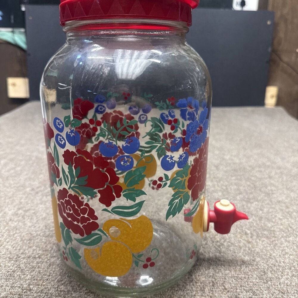 Vintage Anchor Hocking Glass Beverage Dispenser Sun Tea 90’s - Picture 3 of 9